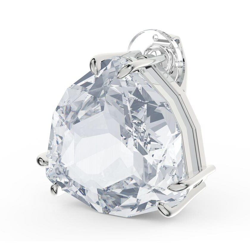 Swarovski Mesmera clip earring Single, Triangle cut crystal, White, Rhodium plated 5600752