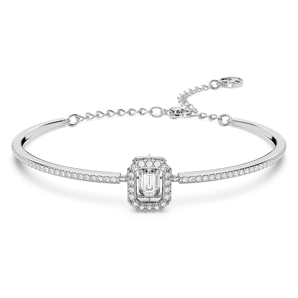 Swarovski Millenia bangle Octagon cut, Pavé, White, Rhodium plated 5638494