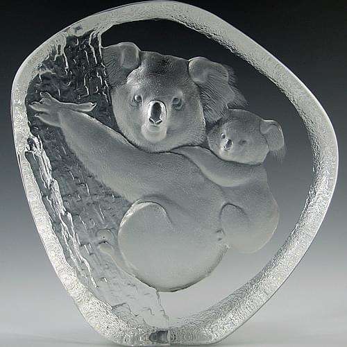 Crystal Sculpture koala bear and baby