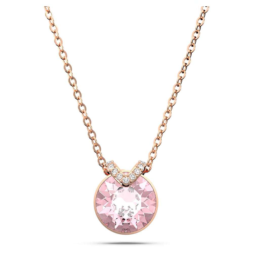 Swarovski Bella V pendant Round cut, Pink, Rose gold-tone plated 5662088