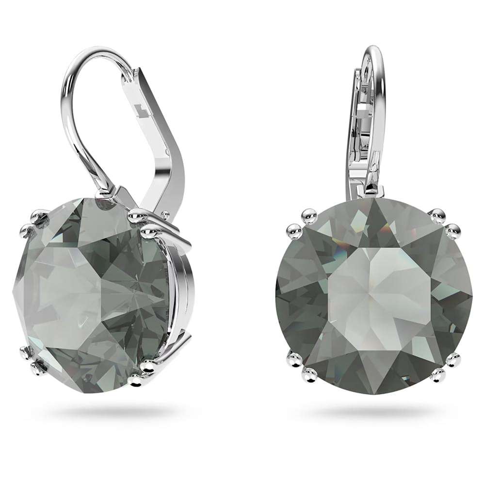 Swarovski Millenia drop earrings Round cut, Black, Rhodium plated 5636567