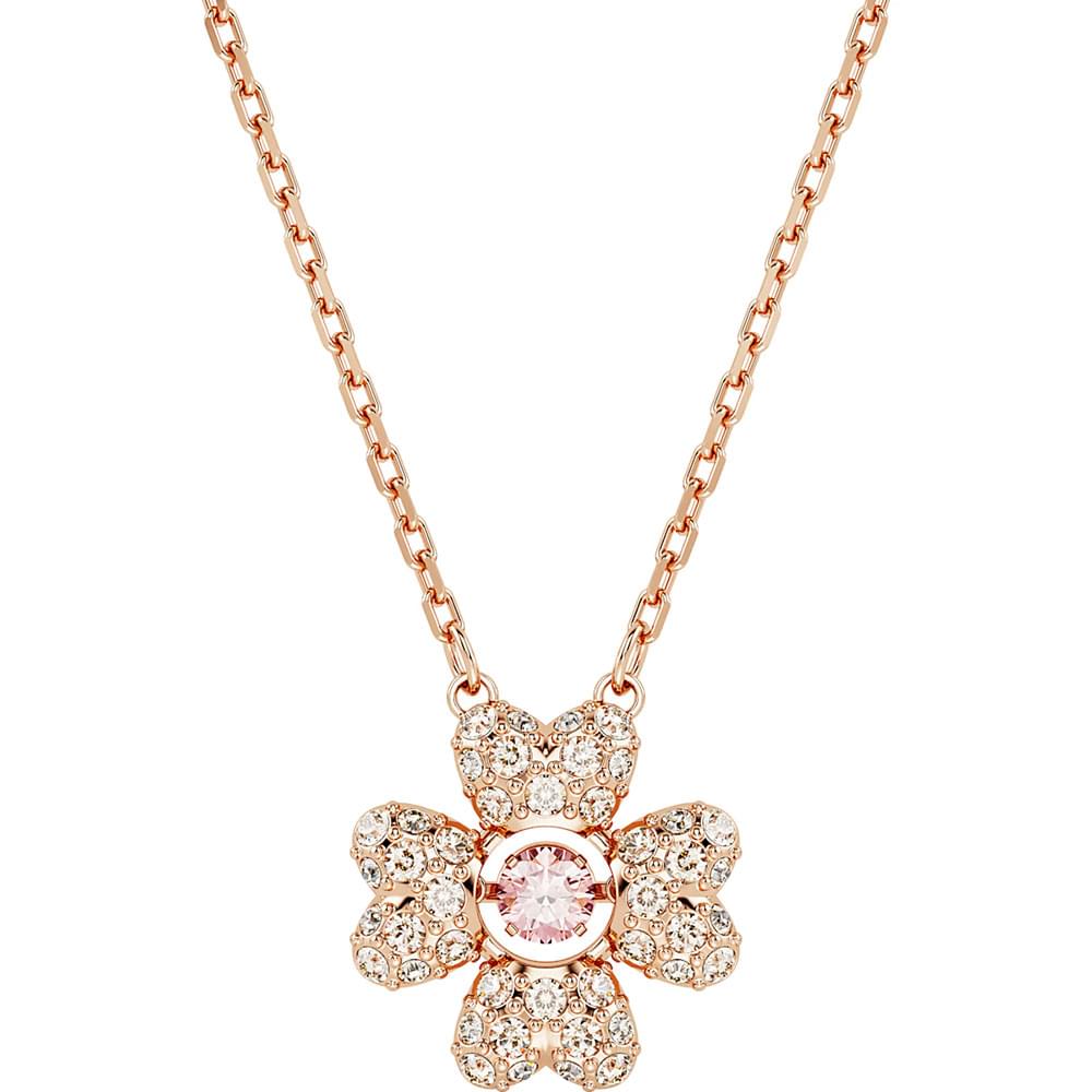 Swarovski Idyllia pendant Clover, White, Rose gold-tone plated 5674211