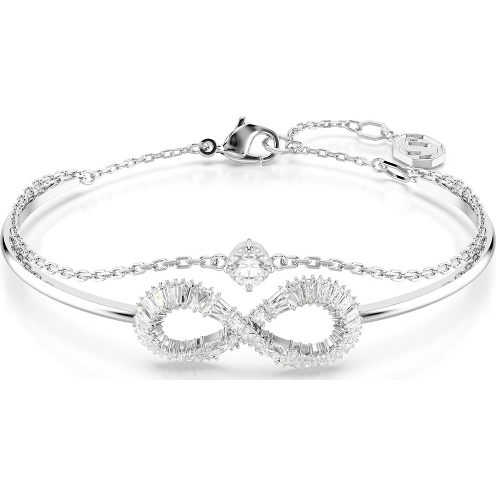 Swarovski Hyperbola bangle Infinity, White, Rhodium plated 5684049