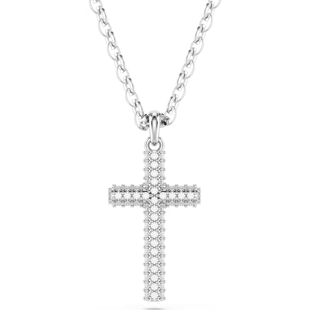 Swarovski Insigne pendant Pavé, Cross, White, Rhodium plated 5675577