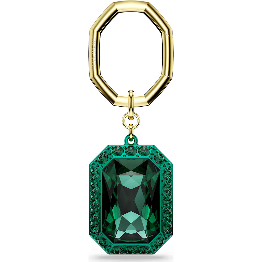 Swarovski Key ring, Octagon cut, Green, Mixed metal finish 5666643