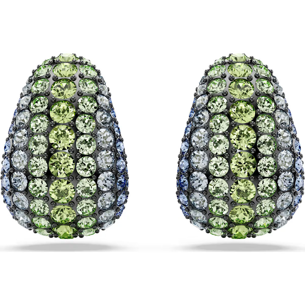 Swarovski Sublima drop earrings, Round cut, Multicolored, Ruthenium plated 5699565