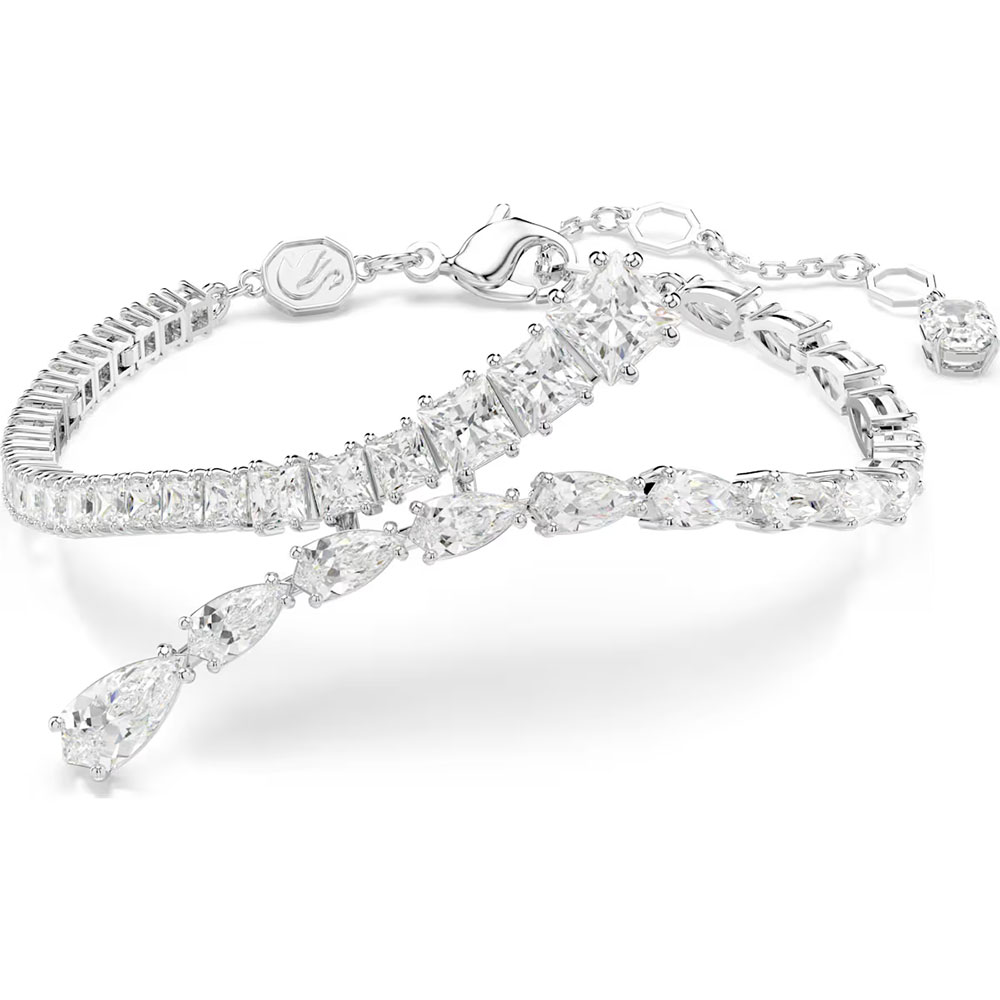 Swarovski Matrix bracelet Mixed cuts, White, Rhodium plated 5693154