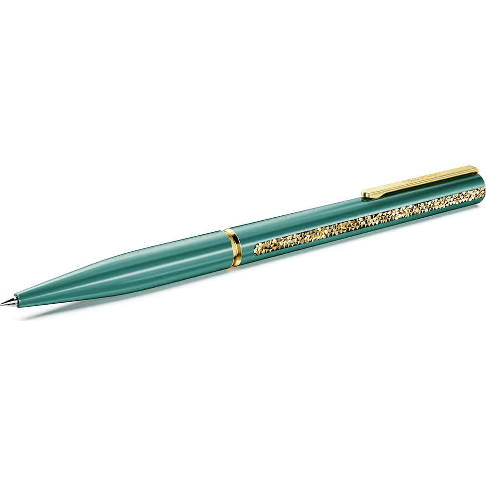 Swarovki Crystal Shimmer Glide ballpoint pen, Green, Green lacquered, Gold-tone plated 5707708
