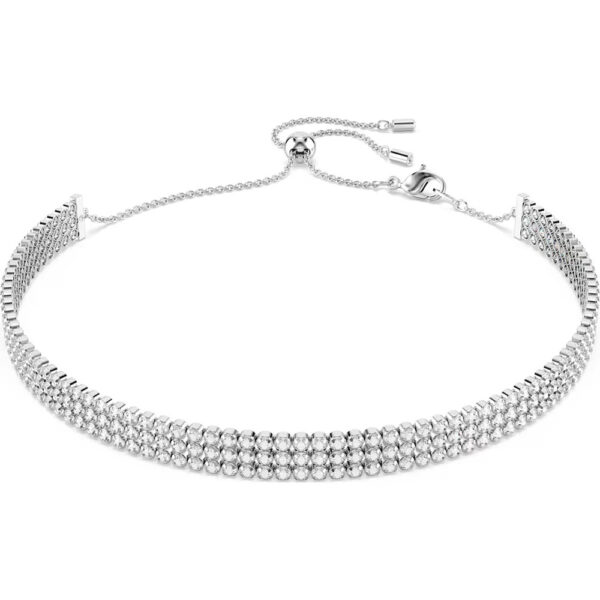 Swarovski Matrix Tennis choker, Round cut, White, Rhodium plated 5685755