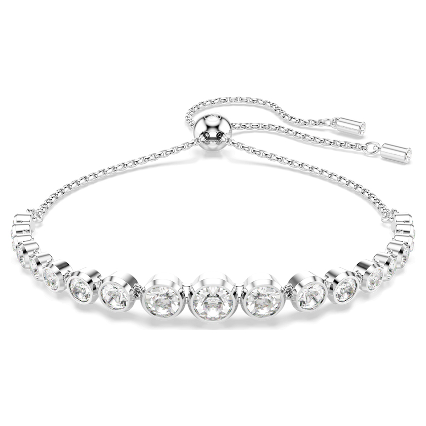 Swarovski Imber Tennis bracelet, Mixed round cuts, White, Rhodium plated 5705451