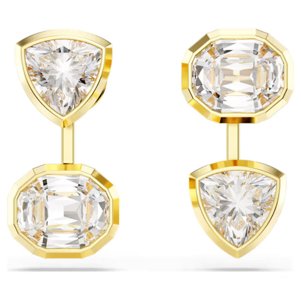 Swarovski Imber earring jackets Asymmetrical design, Mixed cuts, White, Gold-tone plated 5705461