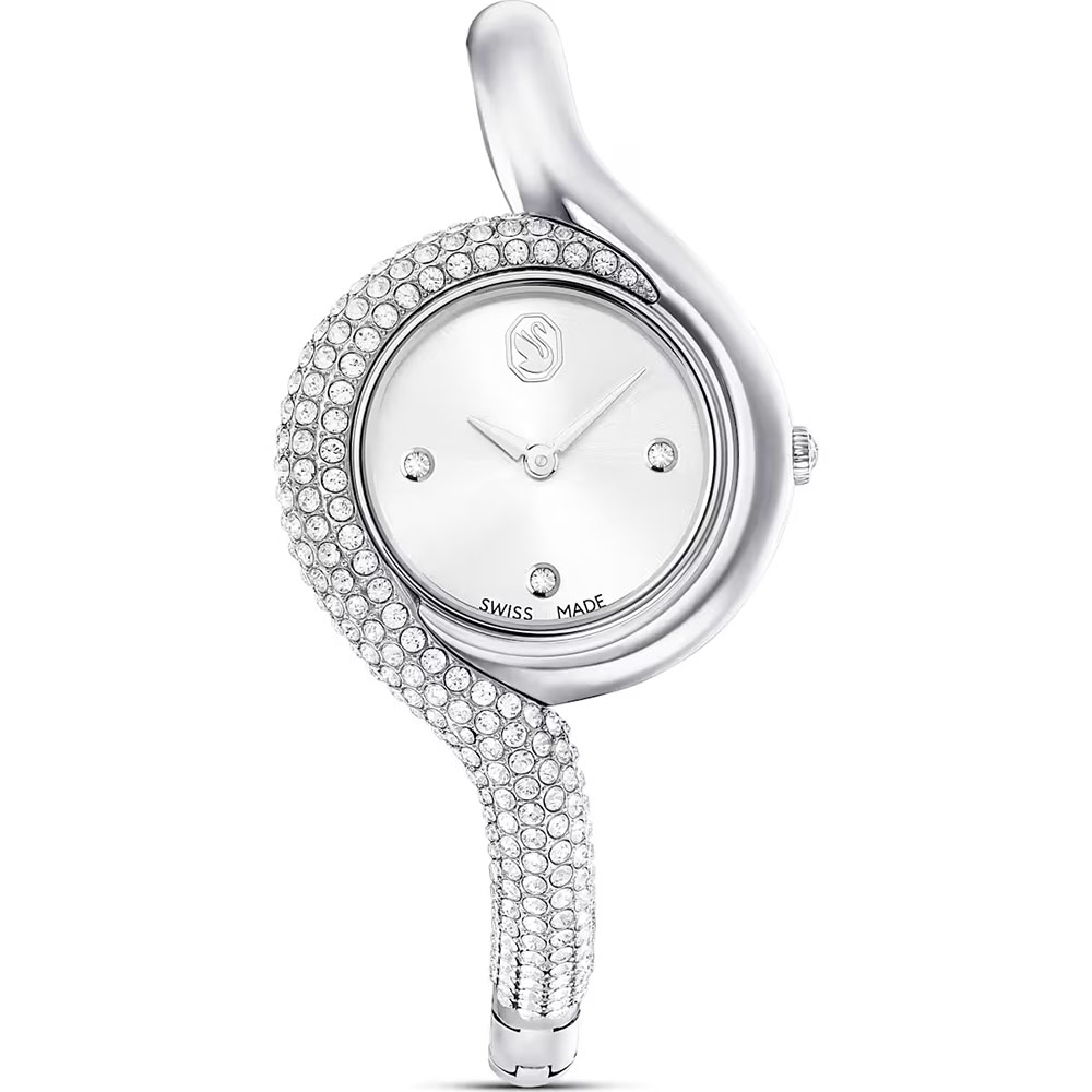 Swarovki Dextera Asymmetric watch Swiss Made, Metal bracelet, Silver tone, Stainless Steel 5700996