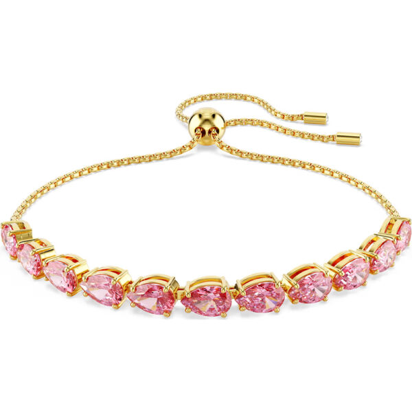 Swarovski Matrix bracelet Pear cut, Pink, Gold-tone plated 5707187