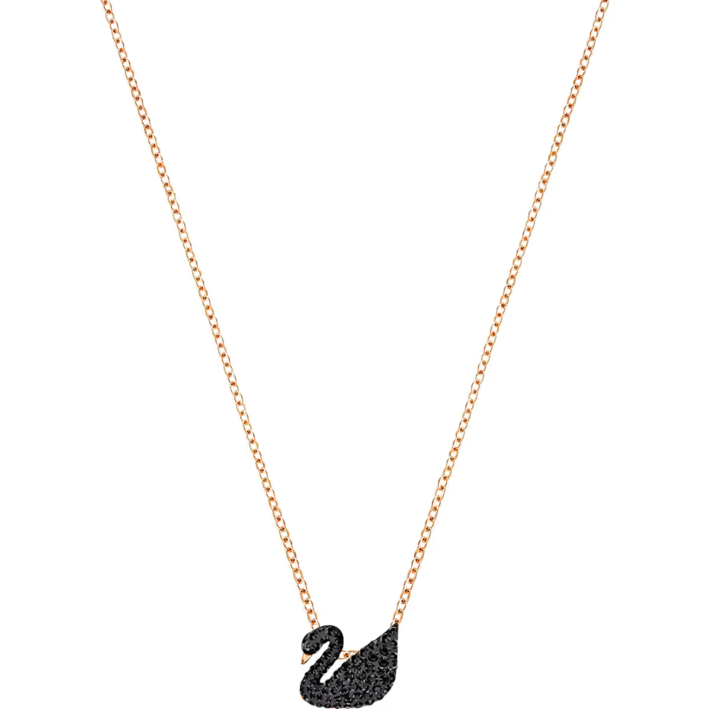 Swarovski Swan pendant, Small, Black, Rose gold-tone plated 5204133