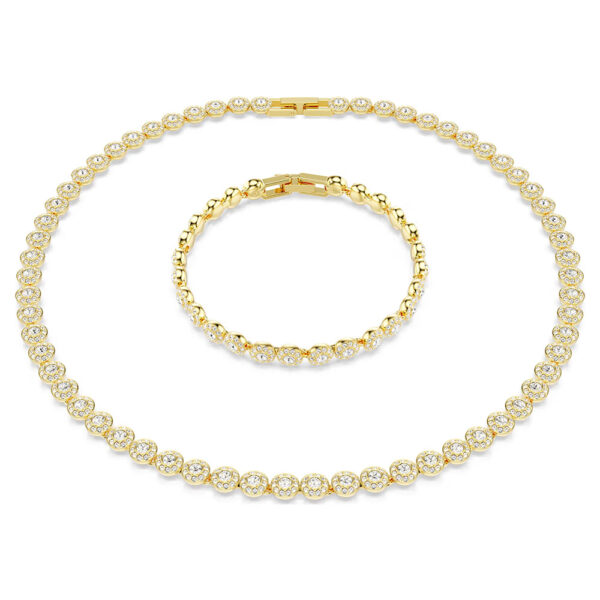 Swarovski Una Angelic set Round cut, White, Gold-tone plated 5720506