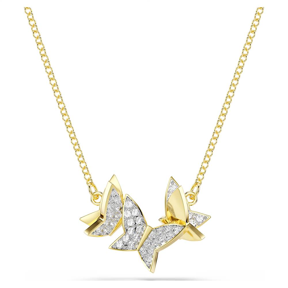 Swarovski Idyllia Lilia necklace Butterfly, White, Gold-tone plated 5736068