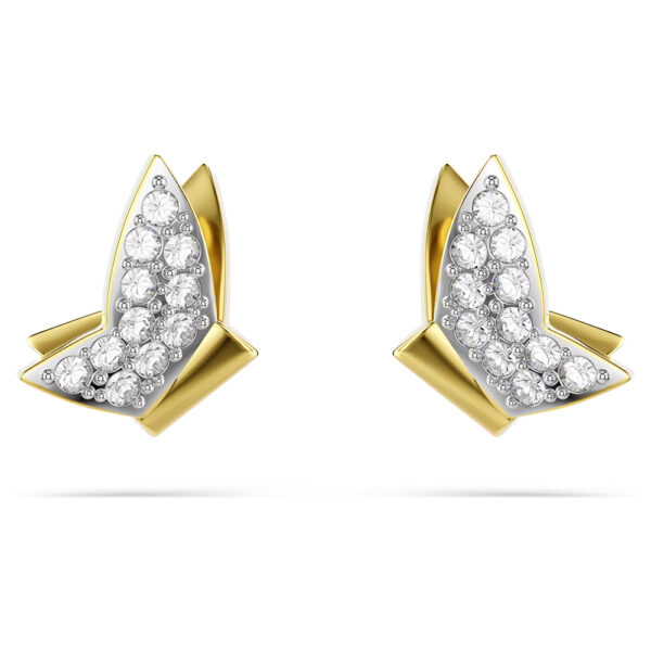 Swarovski Idyllia Lilia stud earrings Butterfly, White, Gold-tone plated 5736070