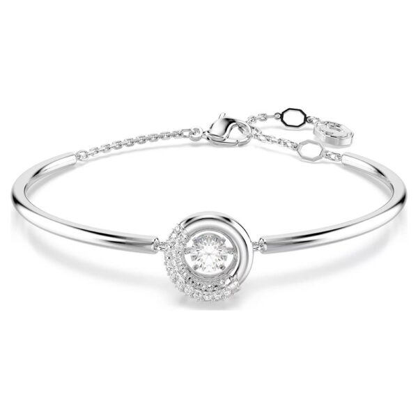 Swarovski Dextera bangle Round cut, White, Rhodium plated 5733399