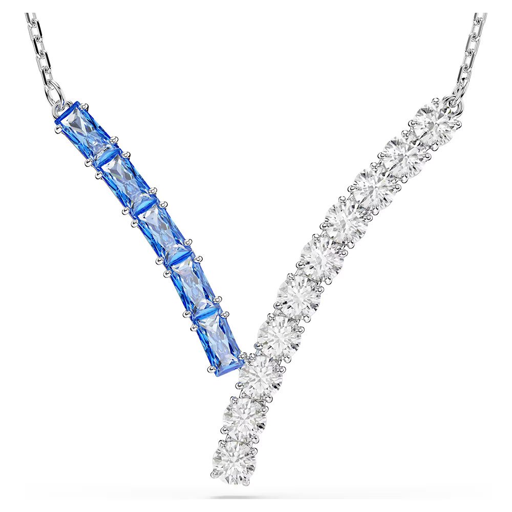 Swarovski Matrix pendant Mixed cuts, Blue, Rhodium plated 5732265