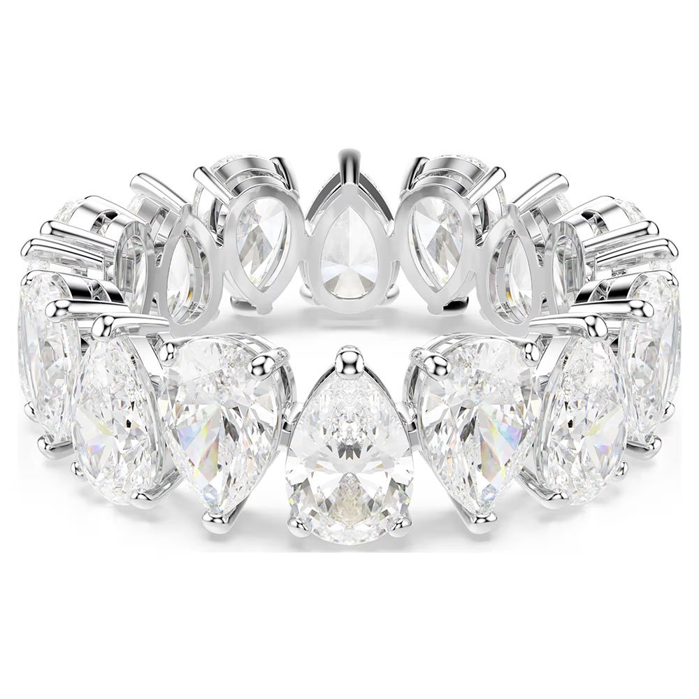 Swarovki Matrix Vittore ring Pear cut, White, Silver-tone finish