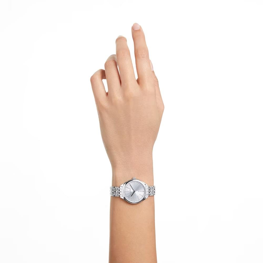 Swarovski Attract watch Swiss Made, Full pavé, Metal bracelet, Silver tone, Stainless steel 5644062 (3)