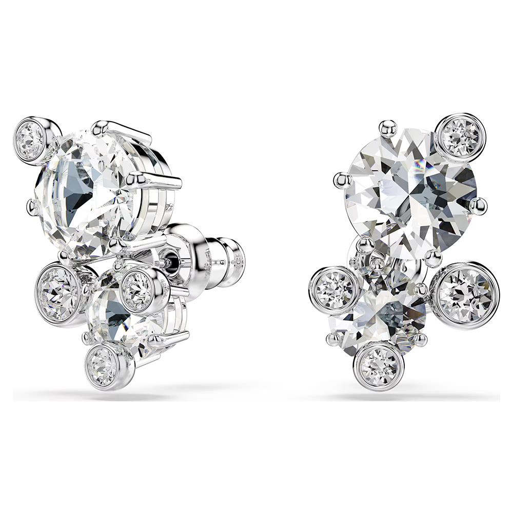 Swarovski Constella stud earrings Round cut, White, Rhodium plated 5732253 (3)