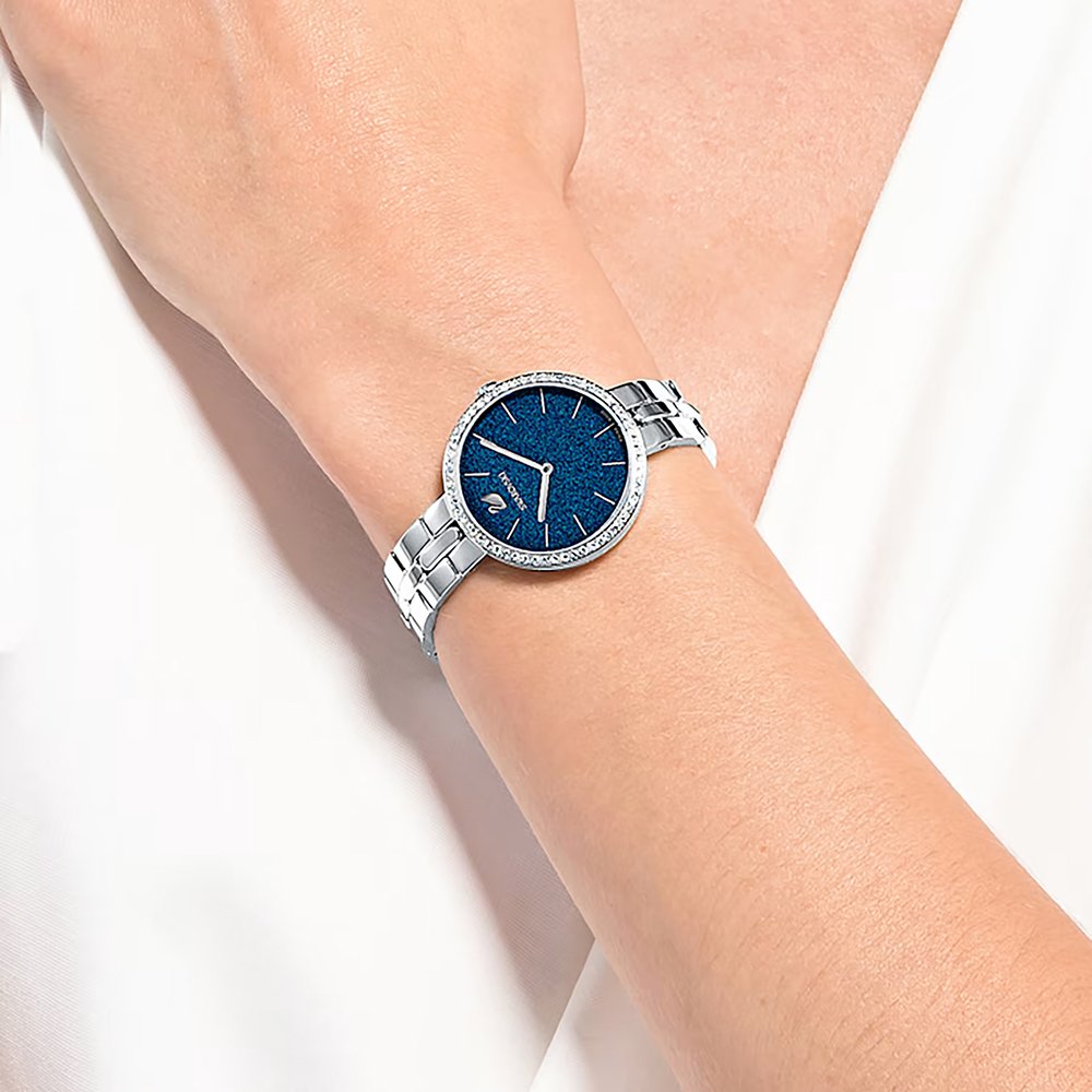 Swarovski Cosmopolitan watch Swiss Made, Metal bracelet, Blue, Stainless steel 5517790 (2)