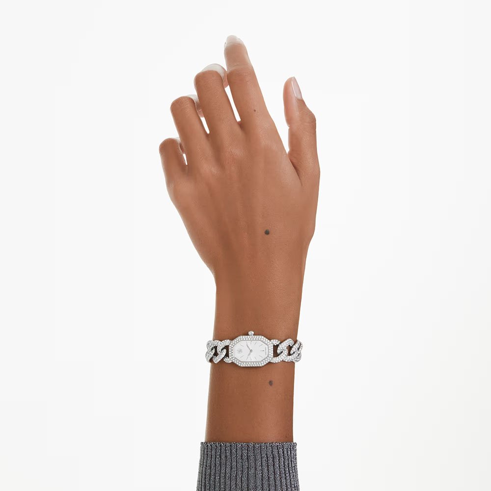 Swarovski Dextera Chain watch, Swiss Made, Crystal bracelet, Silver tone, Stainless Steel 5668899 (2)