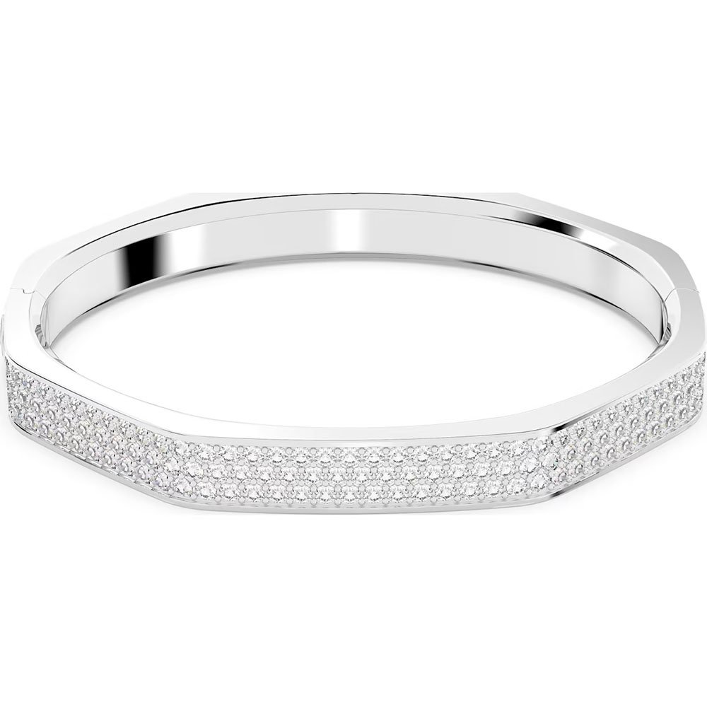 Swarovski Dextera bangle Octagon shape, White, Rhodium plated