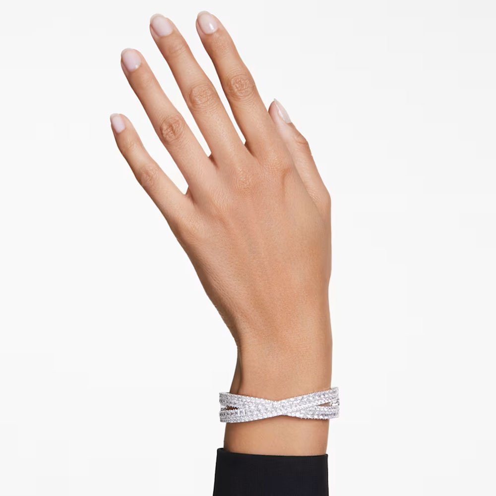 Swarovski Hyperbola cuff Infinity, White, Rhodium plated 5680269 (2)