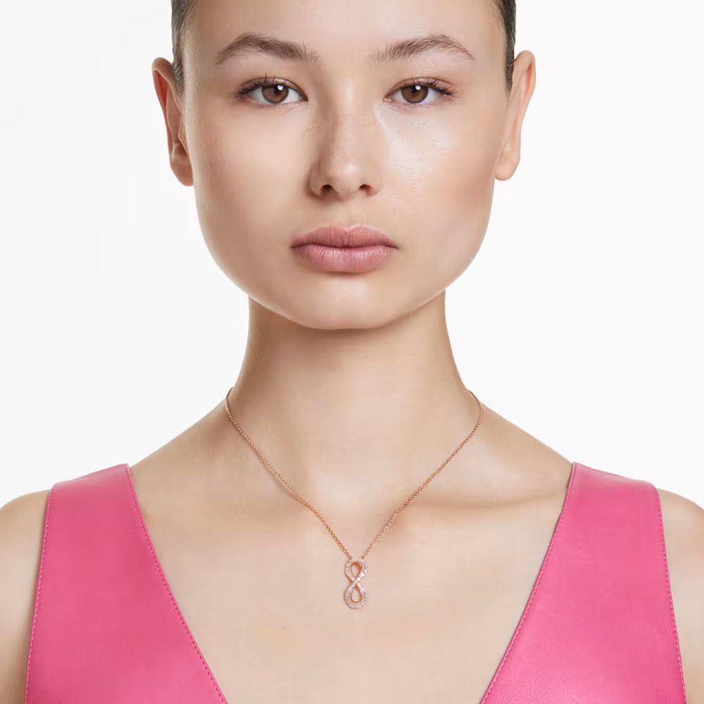 Swarovski Hyperbola pendant Infinity, White, Rose gold-tone plated 5677623 (2)