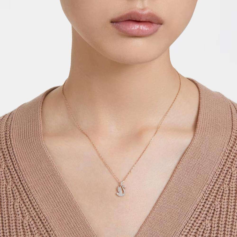 Swarovski Iconic Swan pendant Small, White, Rose gold-tone plated 5647555 (2)
