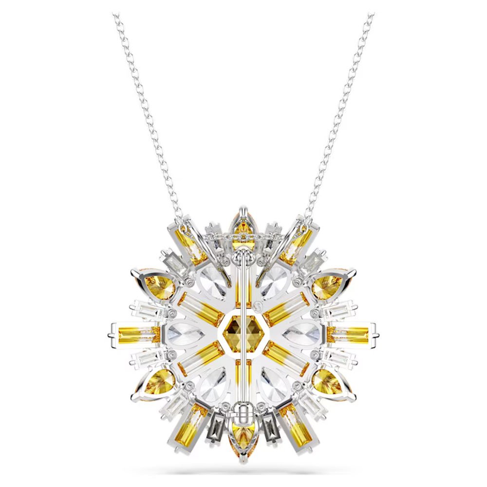 Swarovski Idyllia pendant and brooch Flower, Long, Yellow, Rhodium plated 5679947 (4)