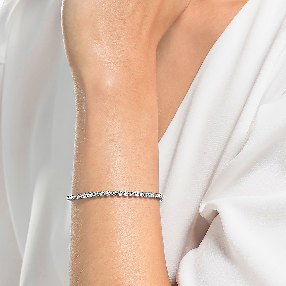 Swarovski Imber Emily Tennis bracelet Round cut, Blue, Rhodium plated 5734239 (2)