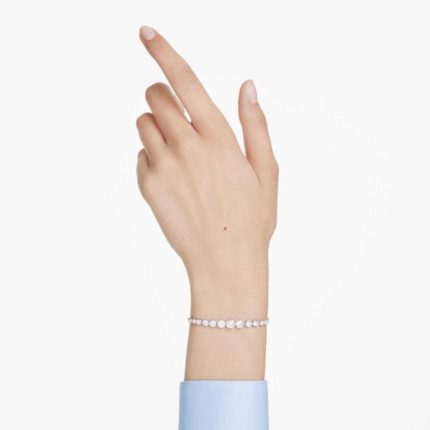 Swarovski Imber Tennis bracelet, Mixed round cuts, White, Rhodium plated 5705451 (2)