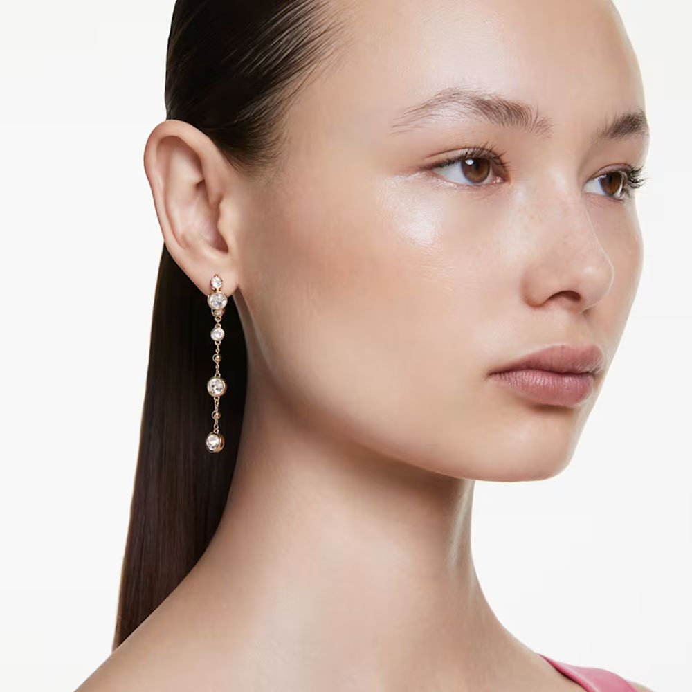Swarovski Imber drop earrings Round cut, White, Mixed metal finish 5680097 (3)