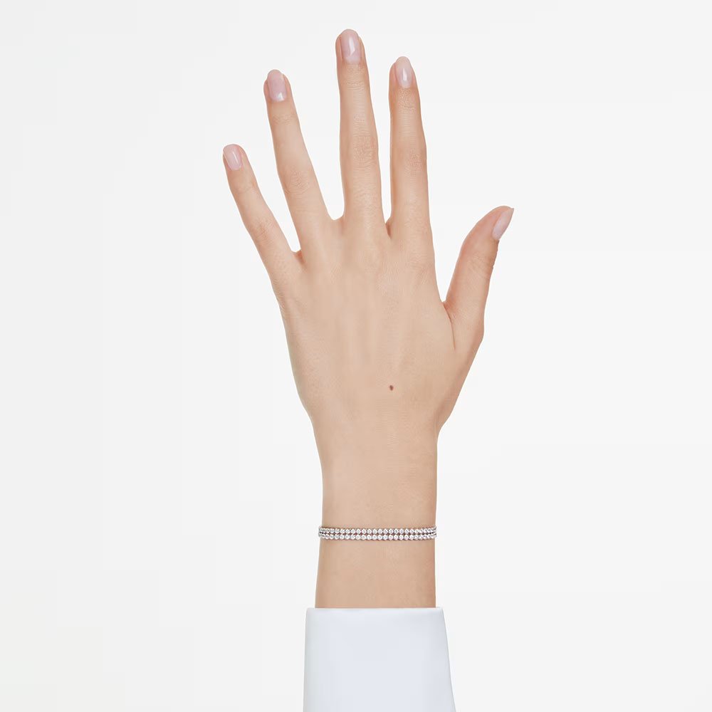 Swarovski Matrix Tennis bracelet Round cut, White, Rhodium plated 5678252 (2)