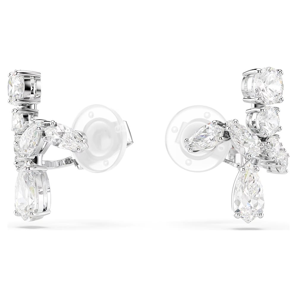 Swarovski Matrix clip earrings Mixed cuts, White, Rhodium plated 5692523 (2)