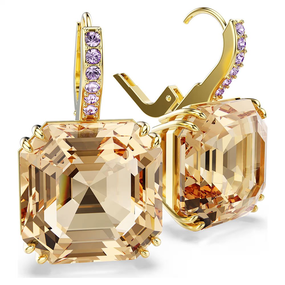 Swarovski Millenia drop earrings Mixed cuts, Caramel, Gold-tone plated 5725744 (3)