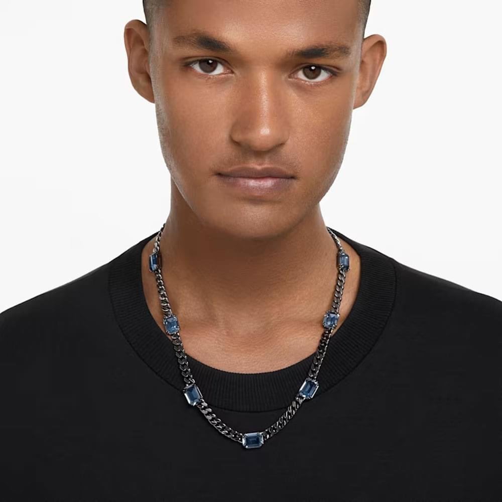 Swarovski Millenia necklace Octagon cut, Blue, Ruthenium plated 5671243 (2)