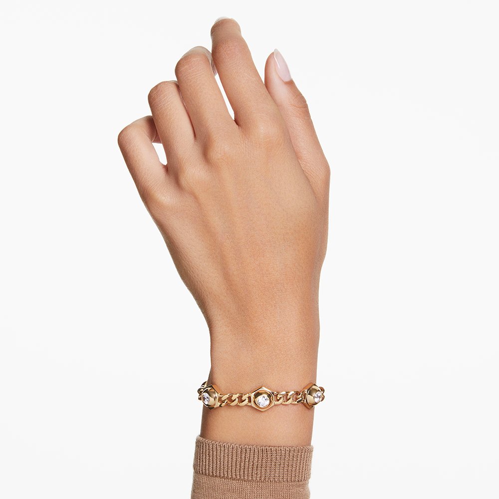 Swarovski Numina bracelet Round cut, White, Gold-tone plated 5687701 (2)