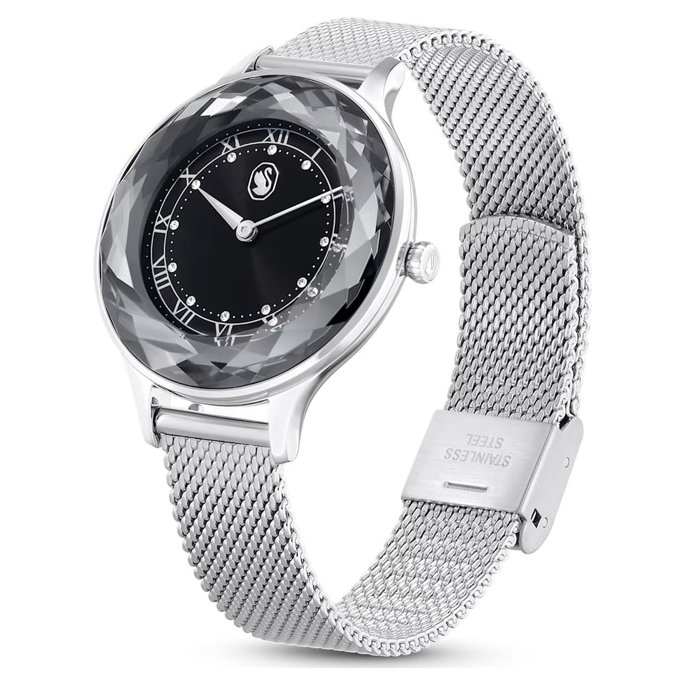 Swarovski Octea Nova watch Swiss Made, Metal bracelet, Black, Stainless steel 5650042 (2)