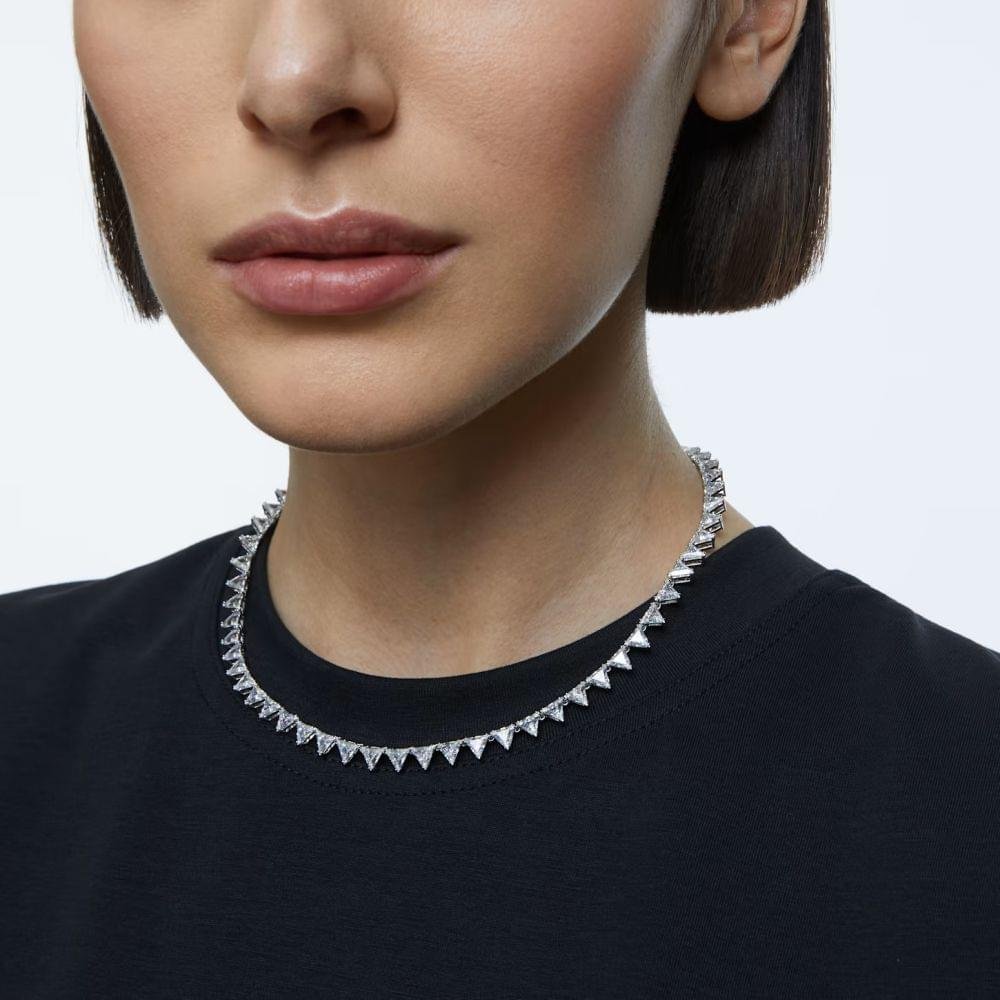 Swarovski Ortyx necklace Triangle cut, White, Rhodium plated 5599191 (2)