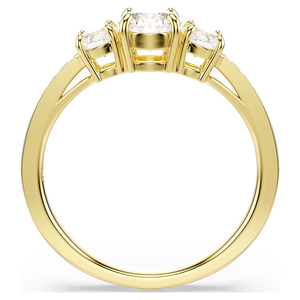 Swarovski Stilla Attract ring Round cut, White, Gold-tone plat (4)