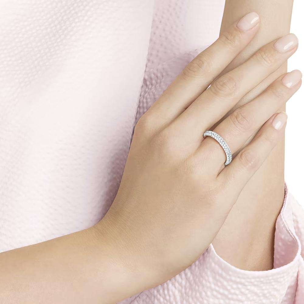 Swarovski Stone ring White, Rhodium plated