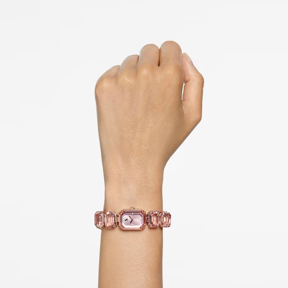 Swarovski Watch Octagon cut bracelet, Pink, Rose gold-tone finish 5630837 (2)